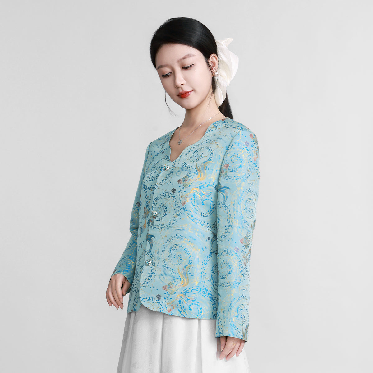 Song Brocade Coat - Pisces (Blue)