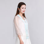 Blue Green Butterfly Xiao Top