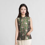 Song Brocade Vest - Elephant of Peace (Green)