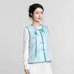 Straight-Front Song Brocade Silk Vest – Bamboo Glen Whispers