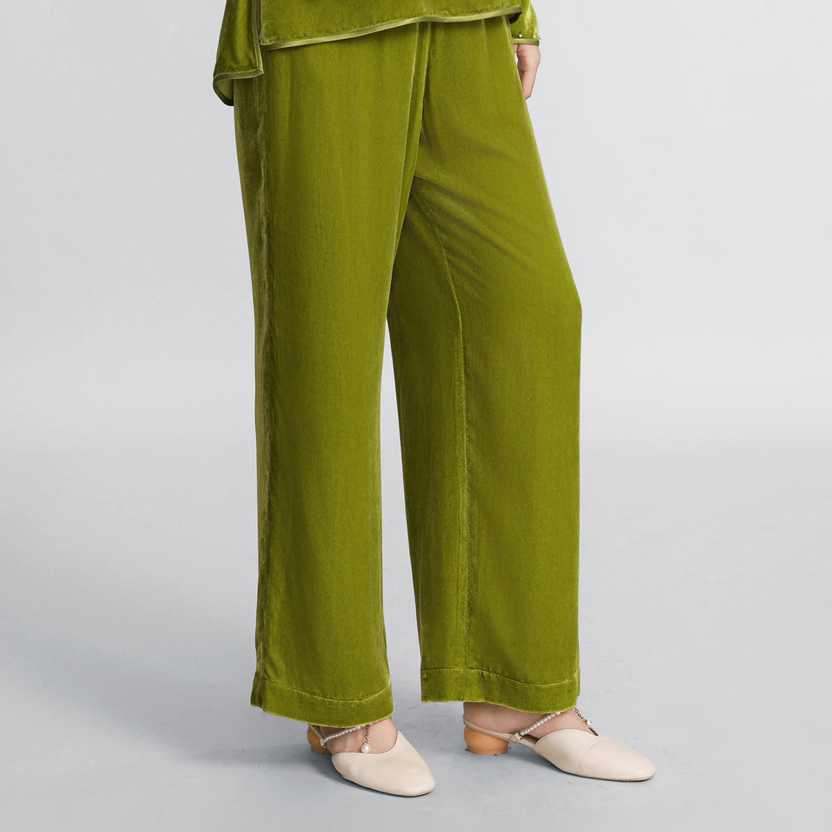 Light Green Velvet Trousers